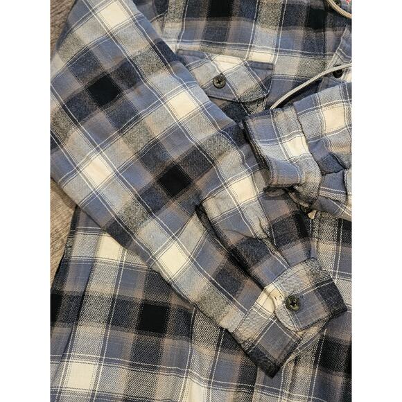 Wrangler Authentics Jacket Shirt Mens Plaid Button Hooded Quilted Lined medium - Picture 5 of 6